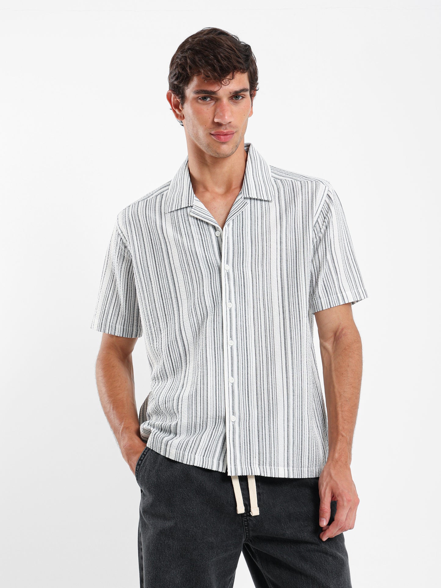 Irregular Print Camp Shirt