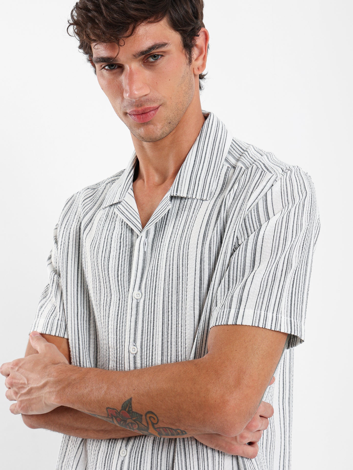 Irregular Print Camp Shirt