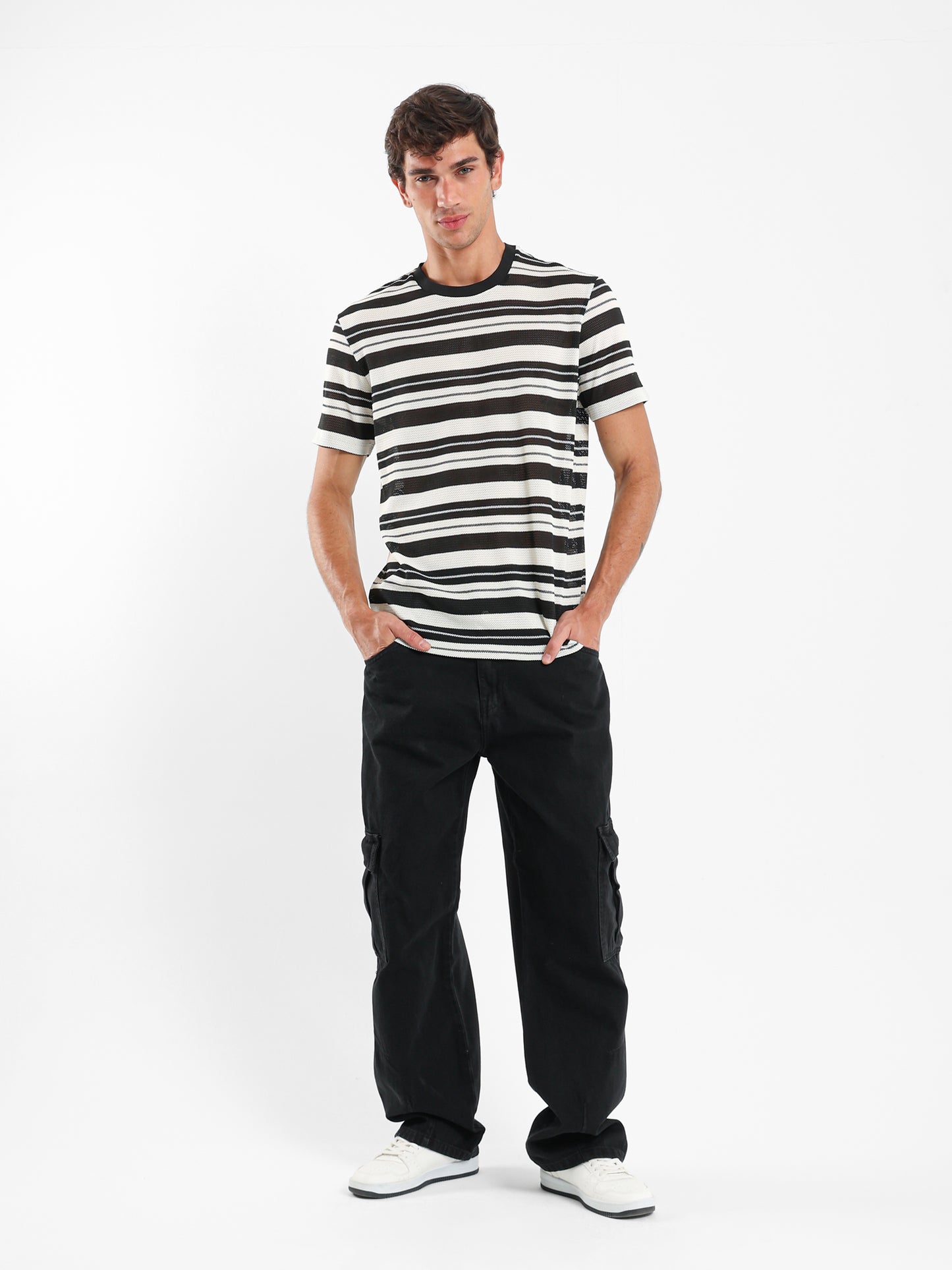 Striped Crochet T-Shirt