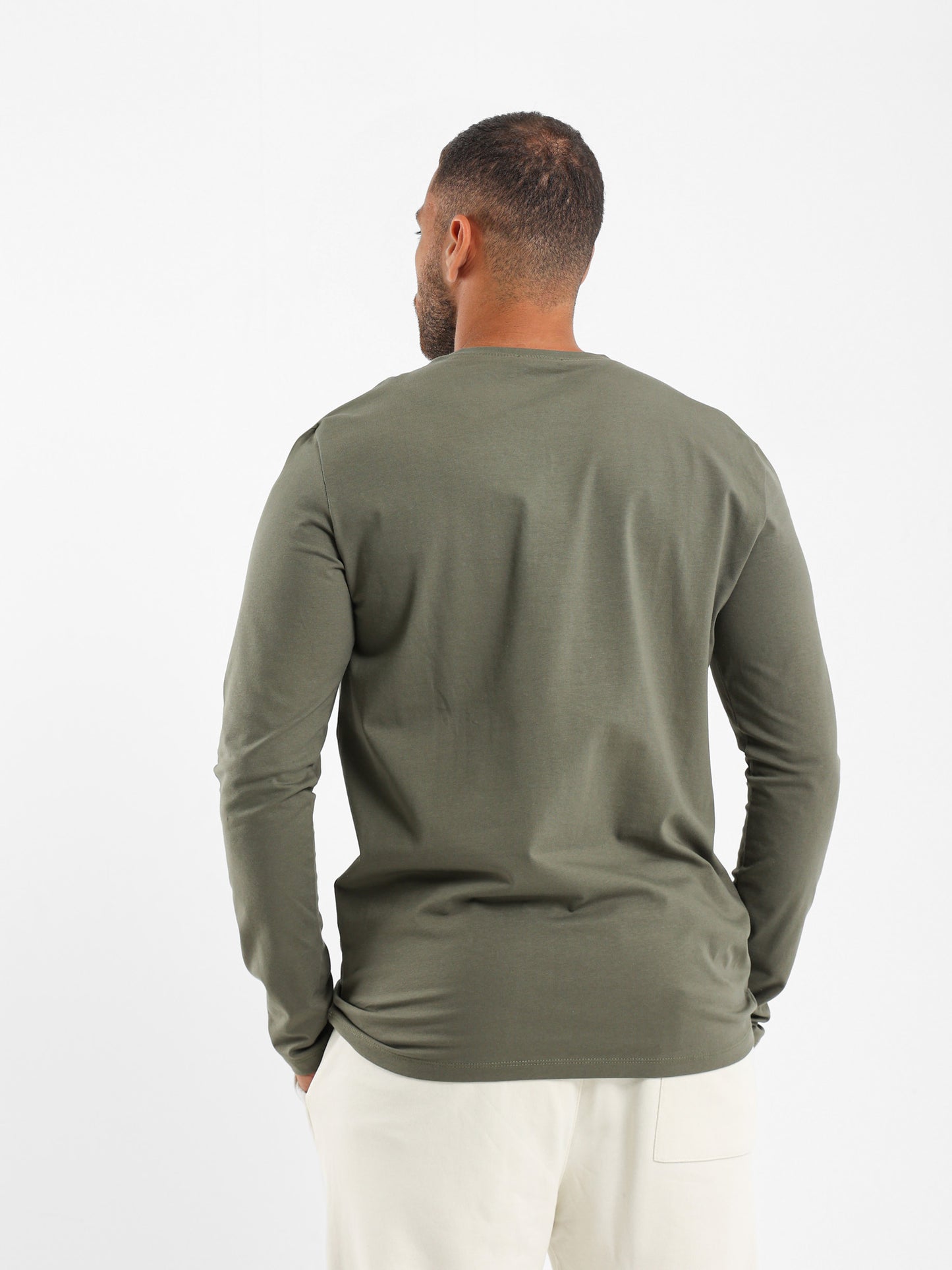 Basic V-Neck Long Sleeve T-Shirt - Outlet