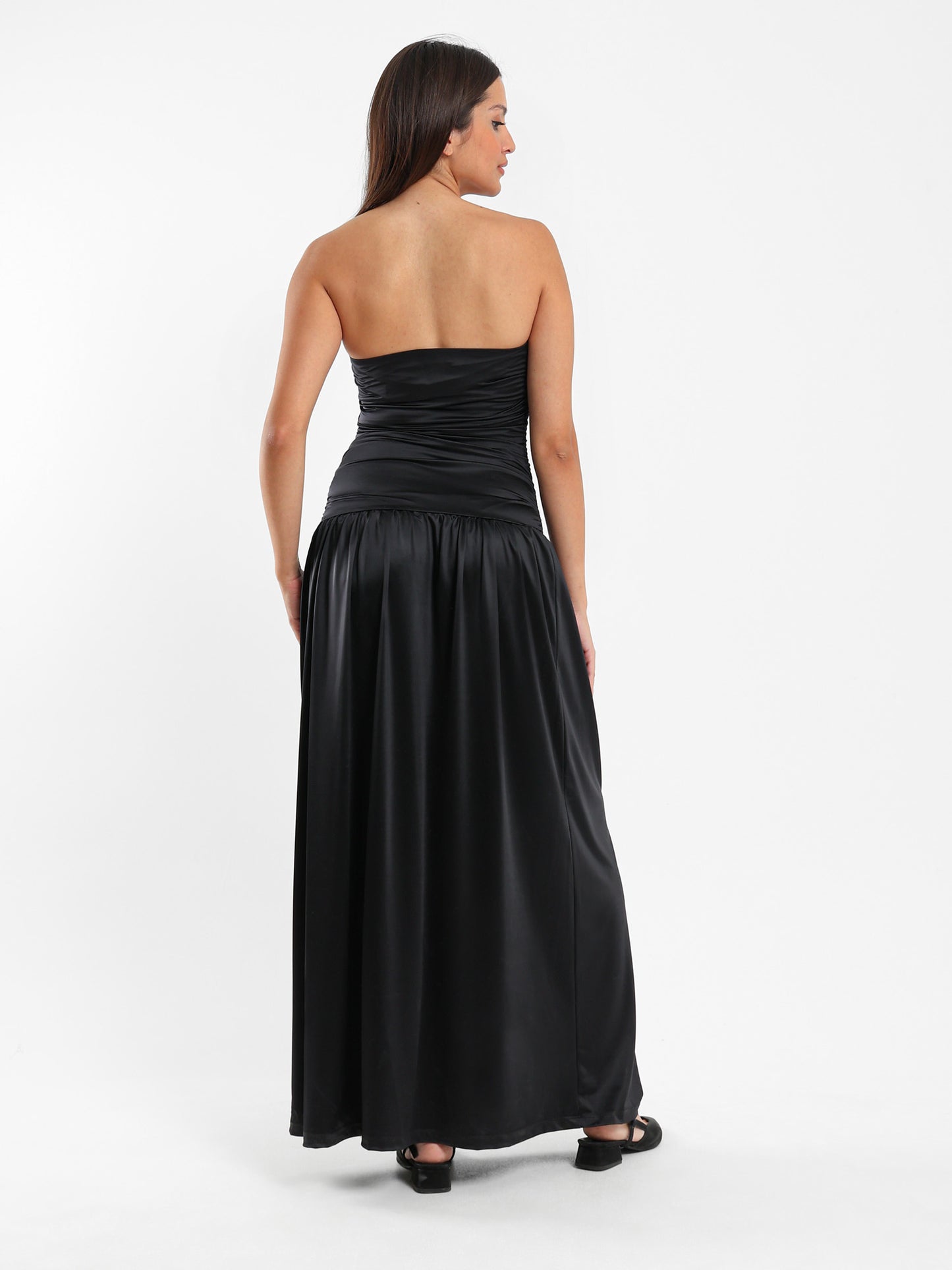 Strapless Rushed Side Maxi Dress