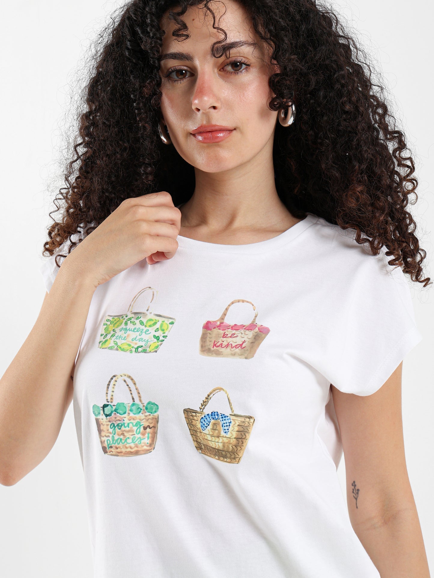 Pearls & Sea Collage Cap Sleeve Tee