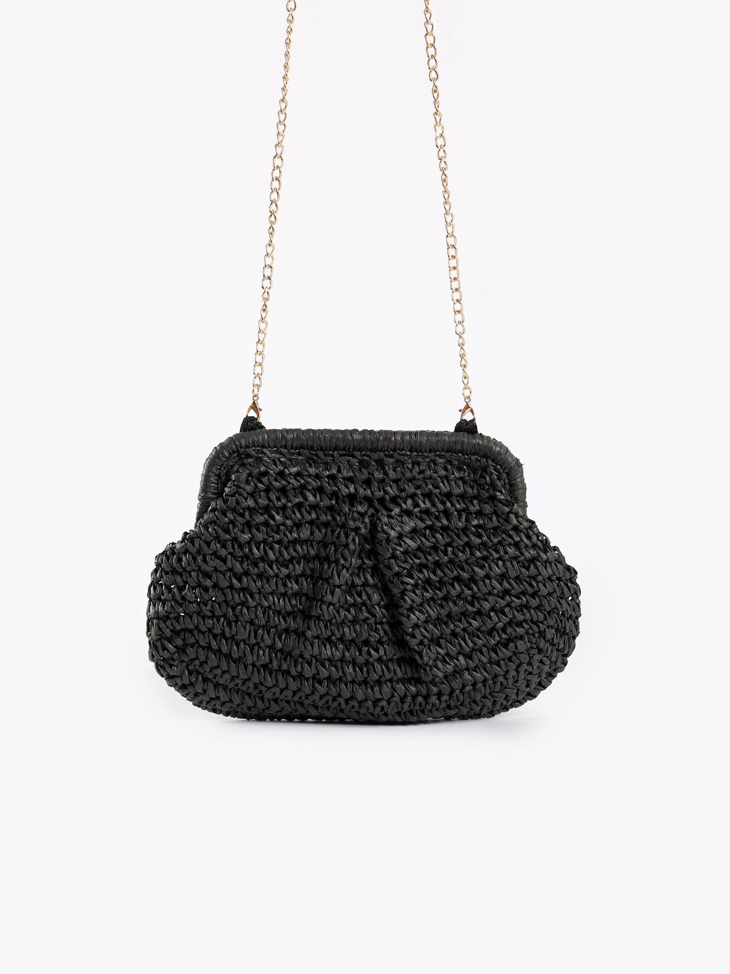 Woven Chain Strap Clutch