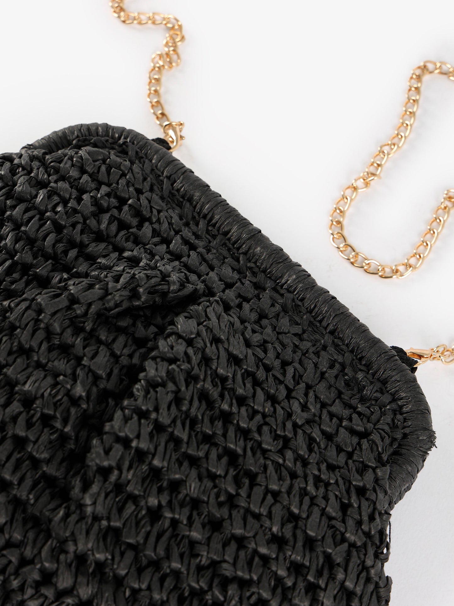Woven Chain Strap Clutch