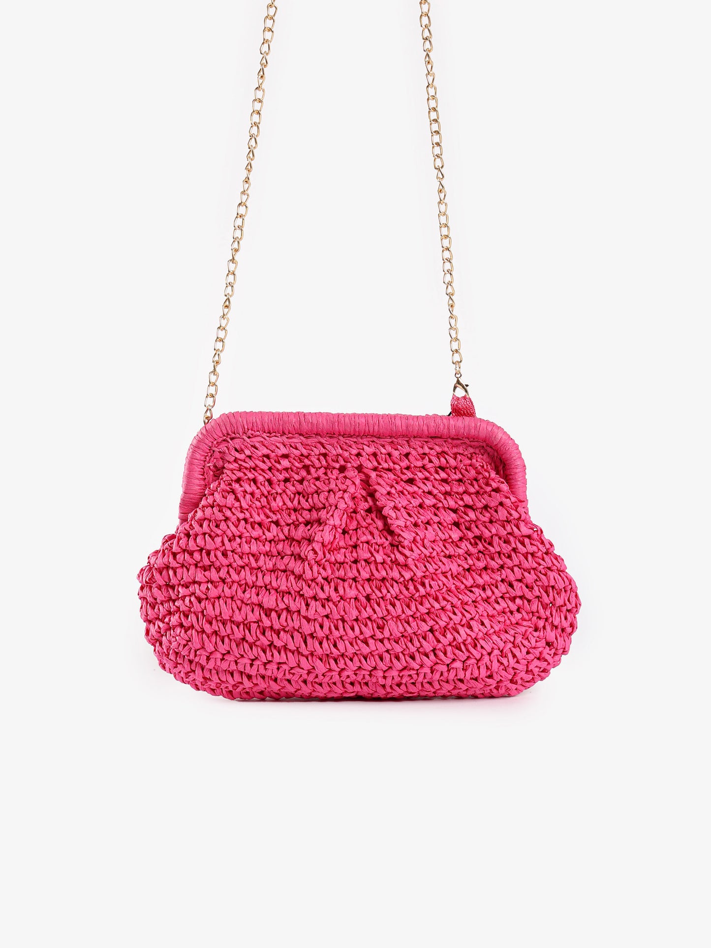 Woven Chain Strap Clutch