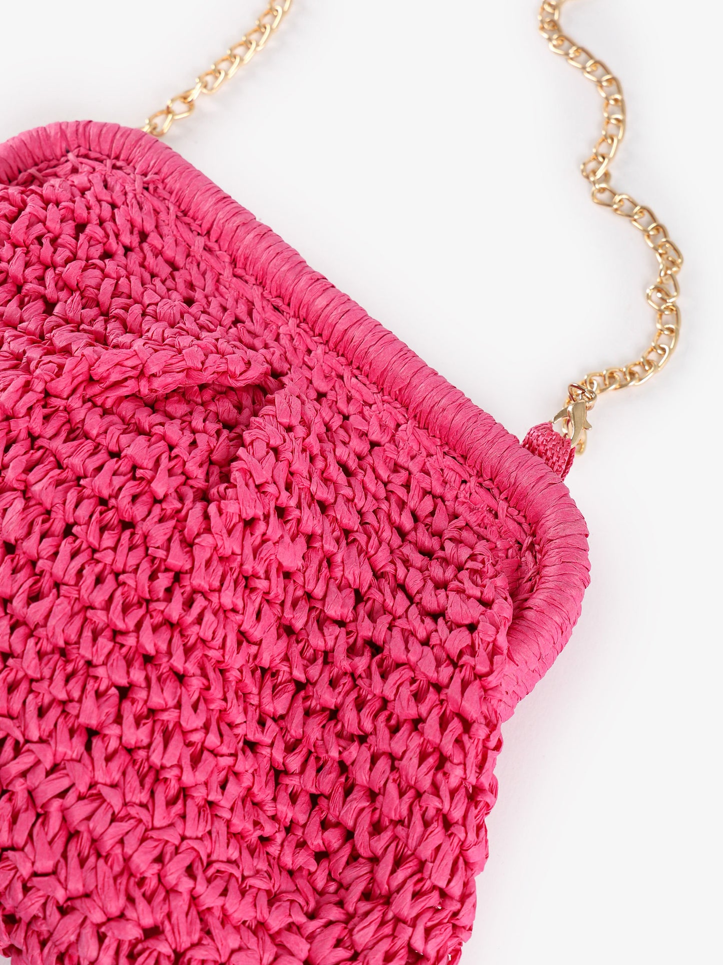 Woven Chain Strap Clutch