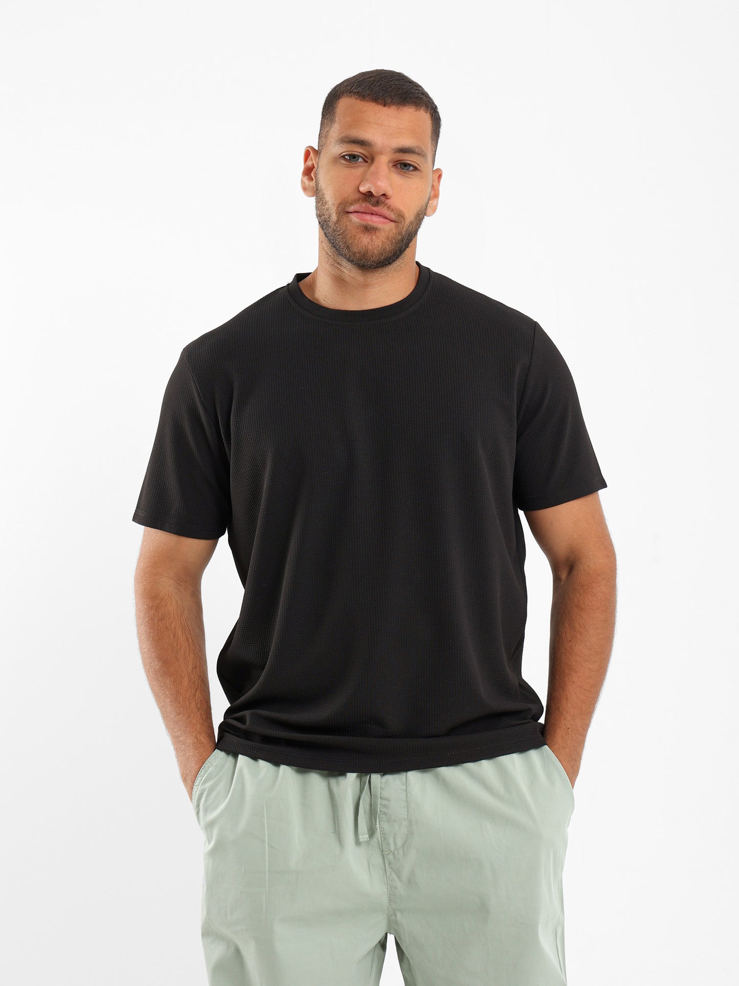 Wrinkled Texture Relaxed Fit T-Shirt