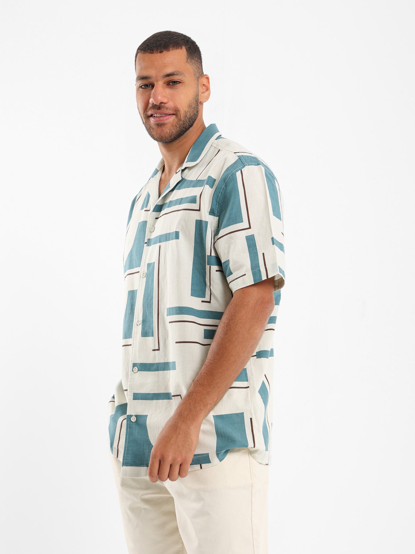 Abstract Print Camp Shirt