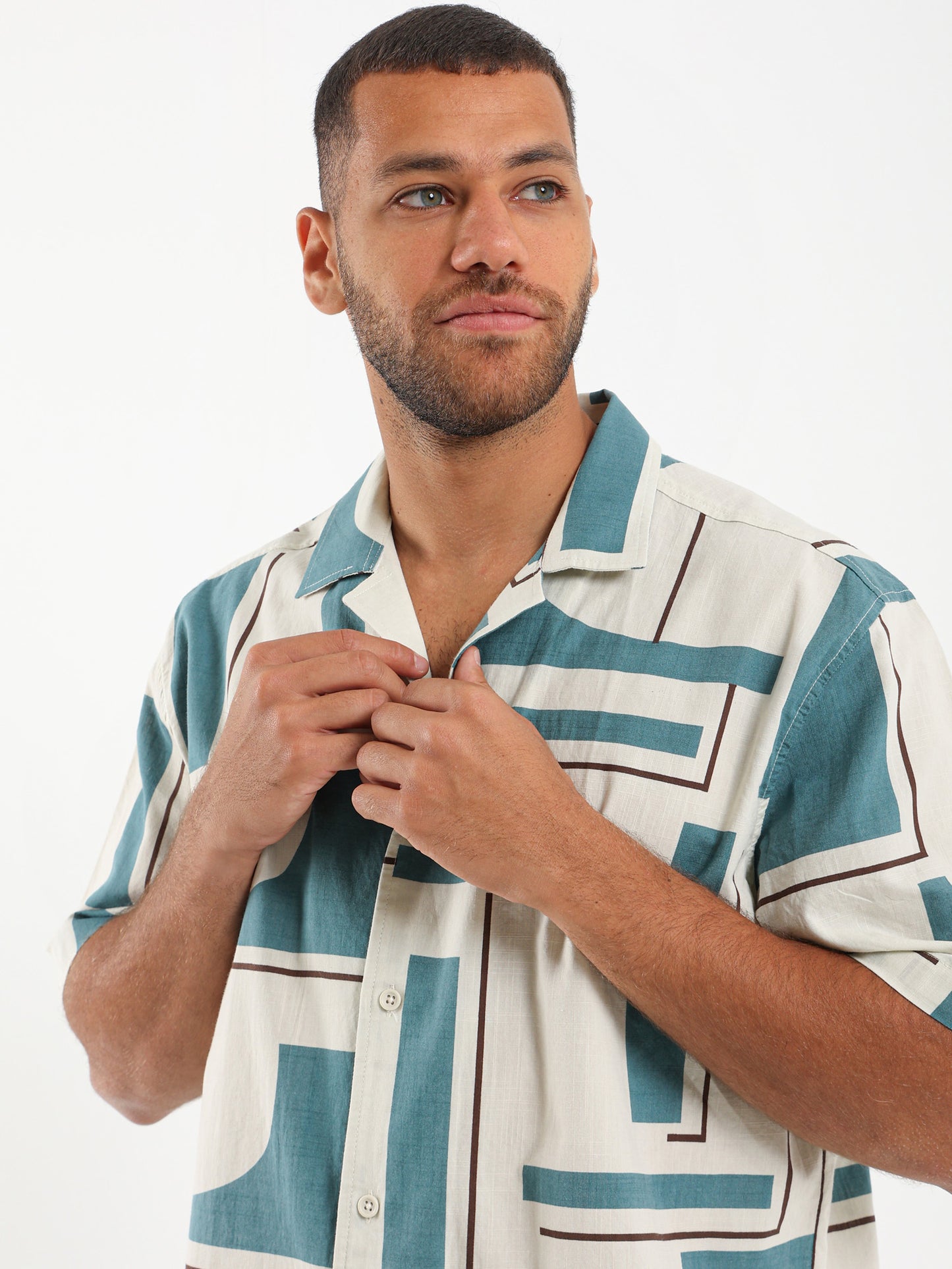 Abstract Print Camp Shirt