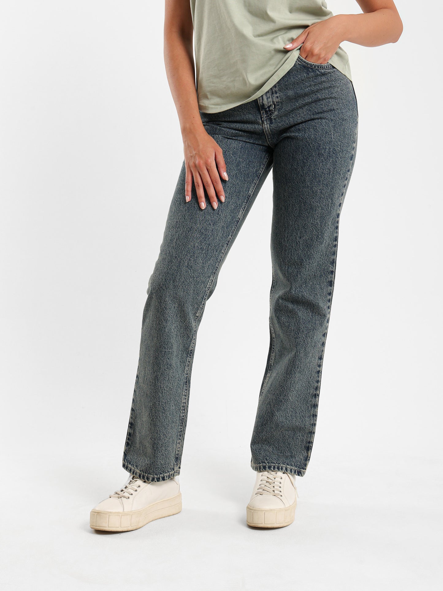 Overdyed Straight-Leg Jeans