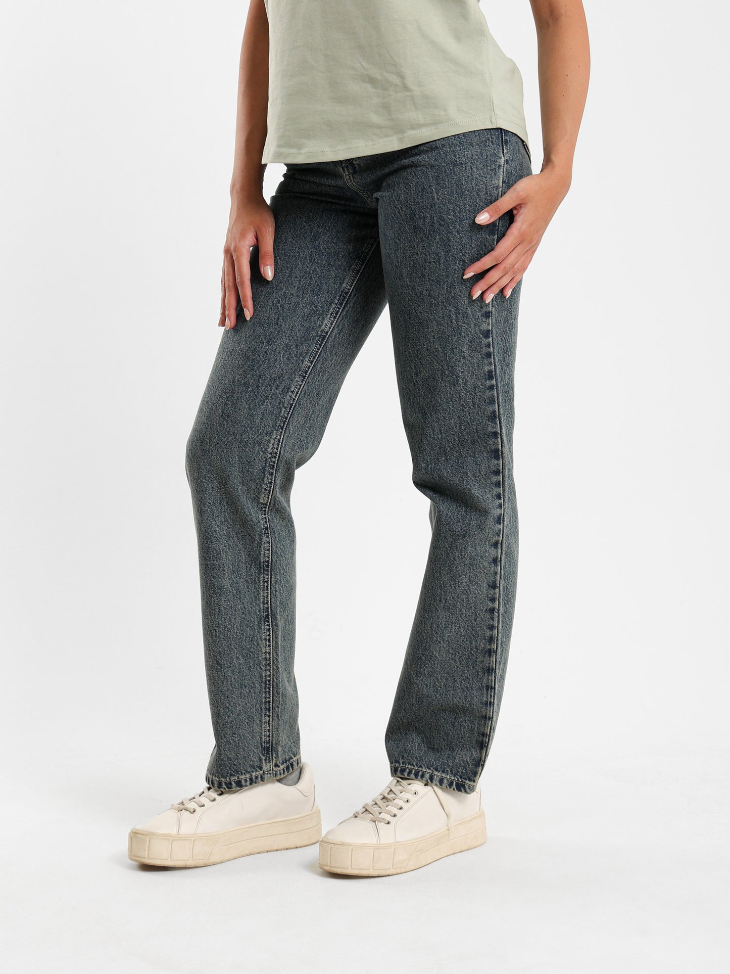 Overdyed Straight-Leg Jeans