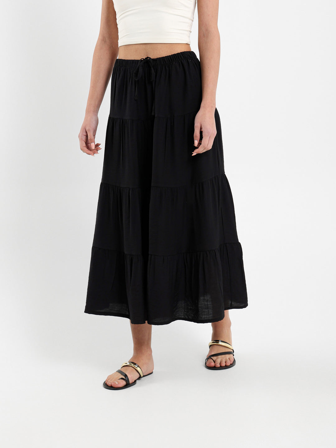 Tiered Flowing Maxi Skirt