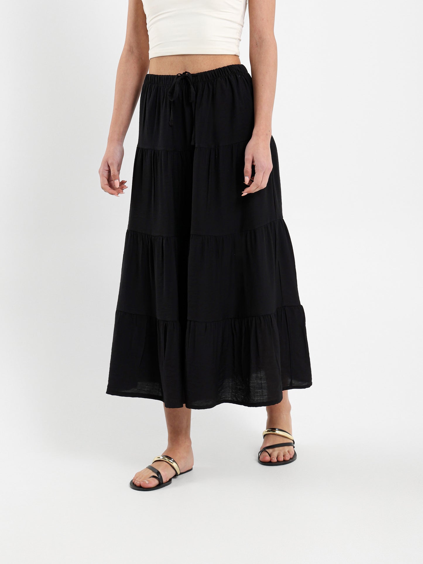Tiered Flowing Maxi Skirt