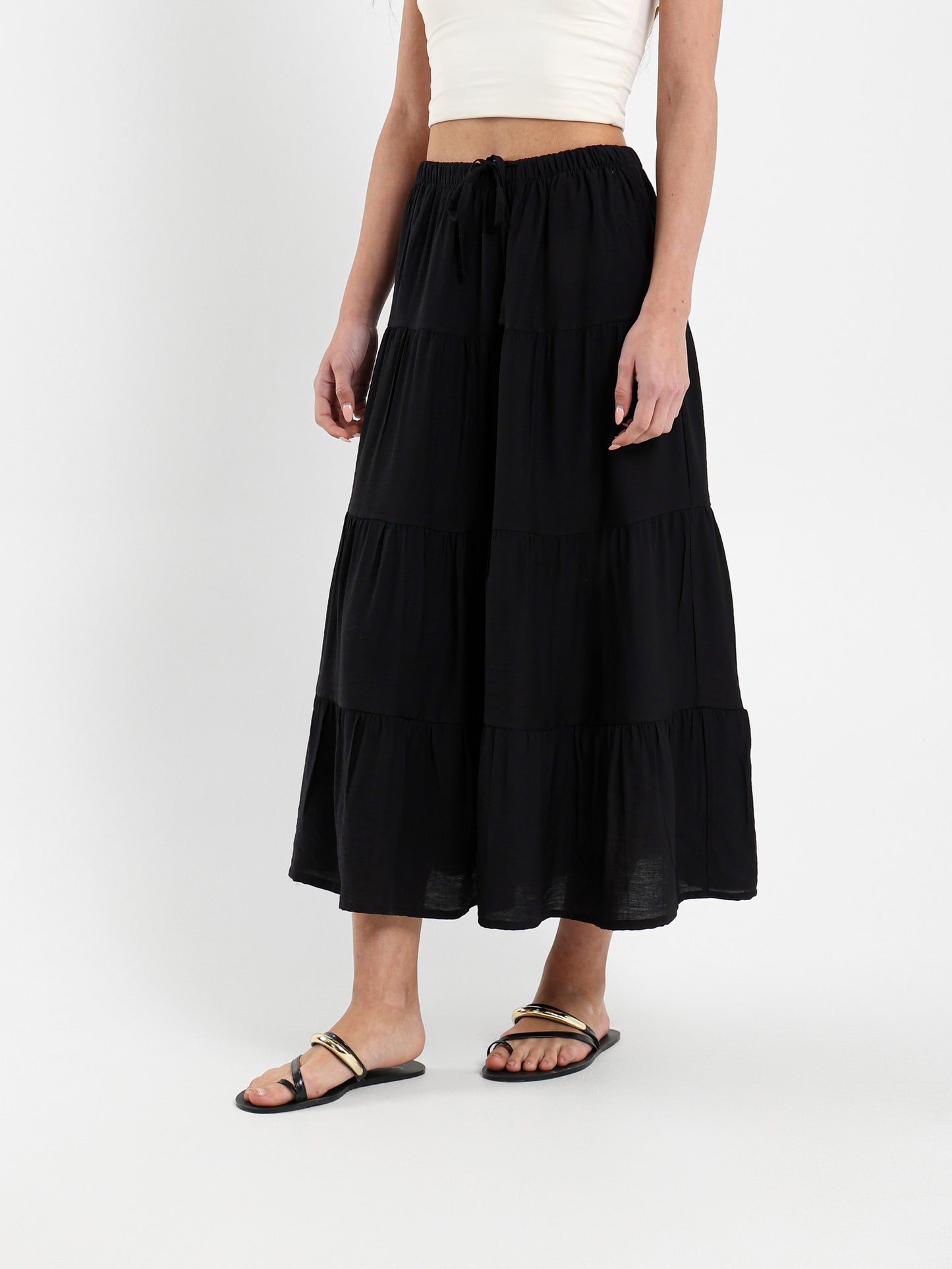 Tiered Flowing Maxi Skirt