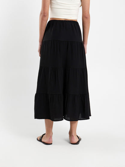 Tiered Flowing Maxi Skirt
