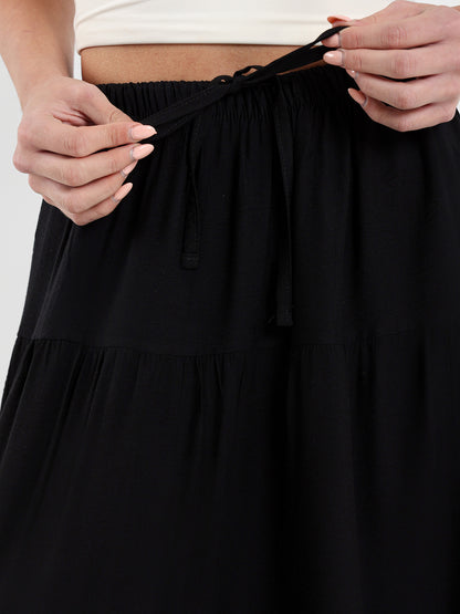 Tiered Flowing Maxi Skirt