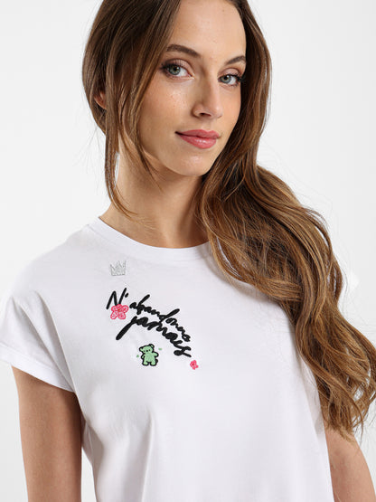 Beaded Embroidered Short Sleeve T-Shirt