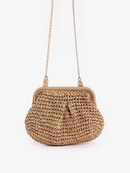 Woven Chain Strap Clutch