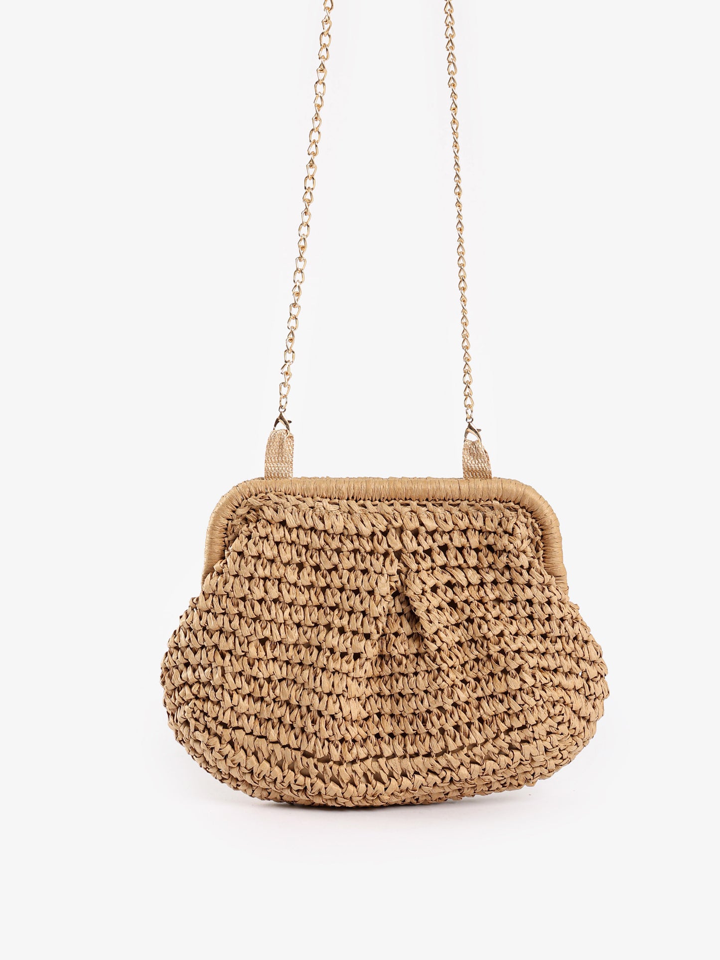 Woven Chain Strap Clutch