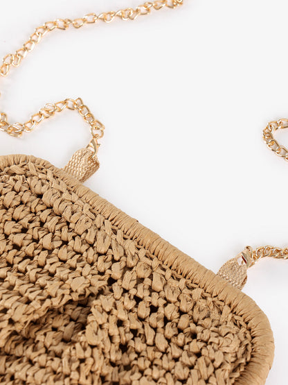 Woven Chain Strap Clutch