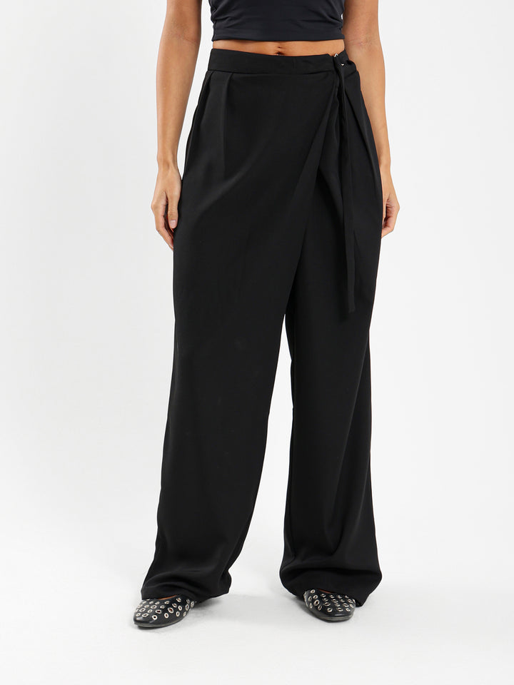 Wrap Front Low Waist Pants