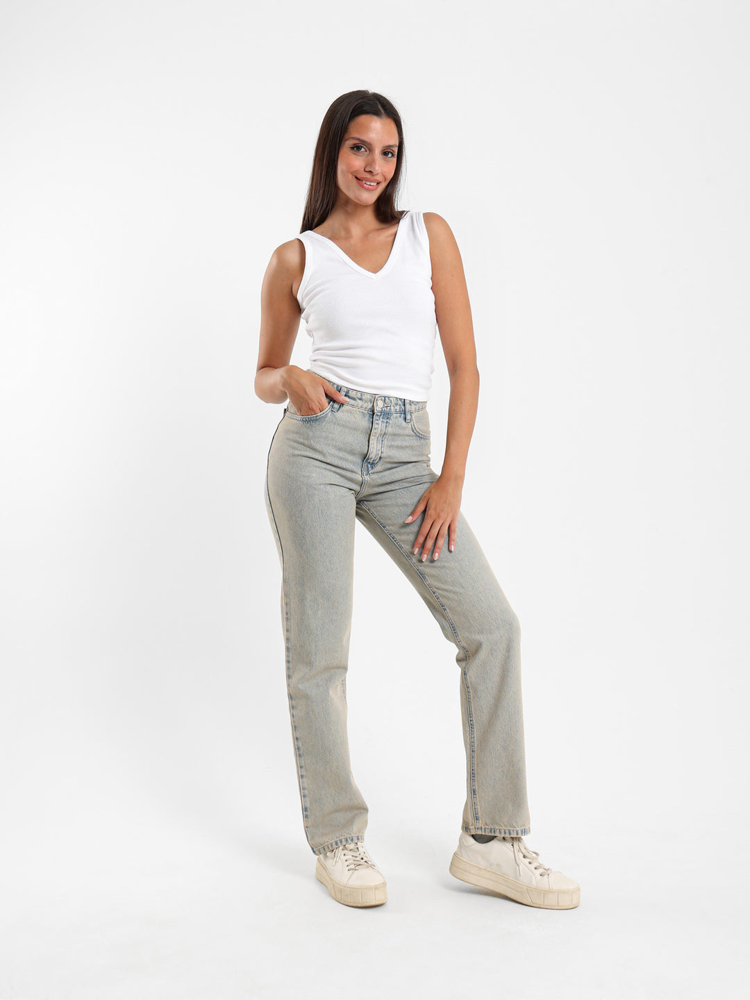 Overdyed Straight-Leg Jeans