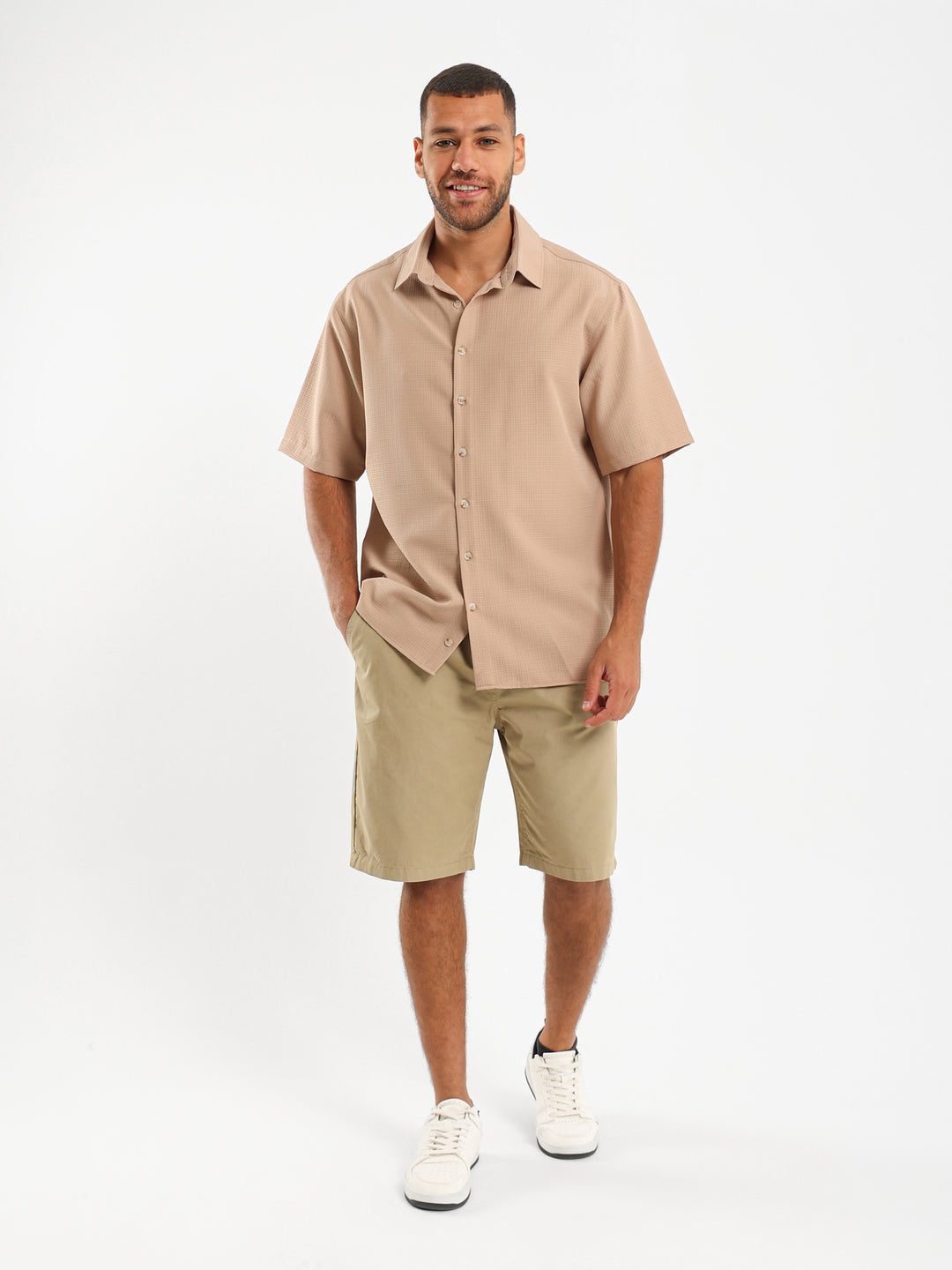 Waffle Textured Short Sleeve Shirt
