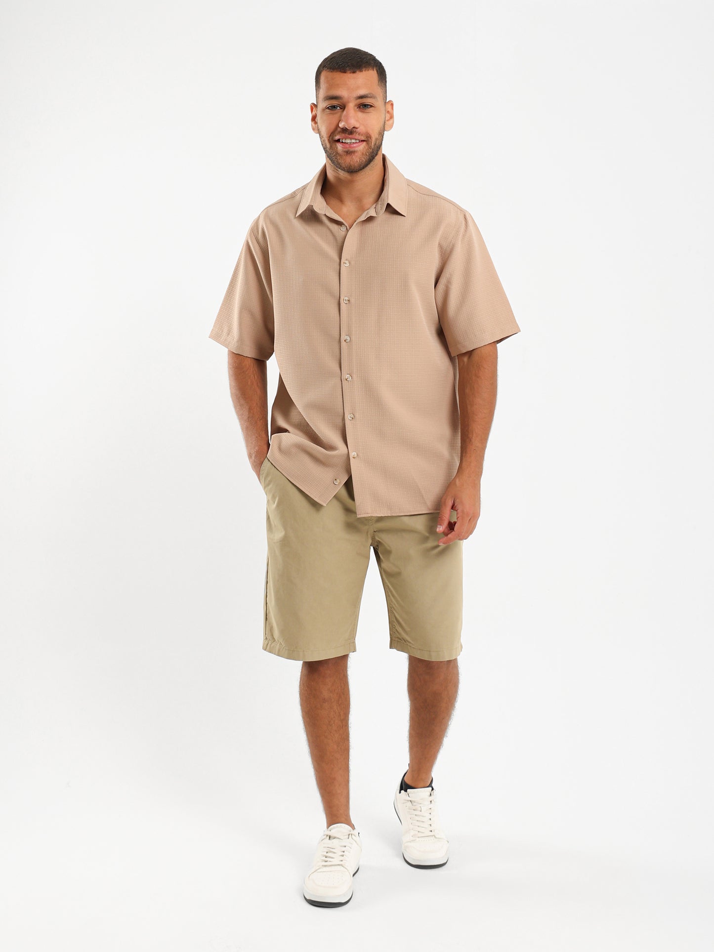 Waffle Textured Short Sleeve Shirt