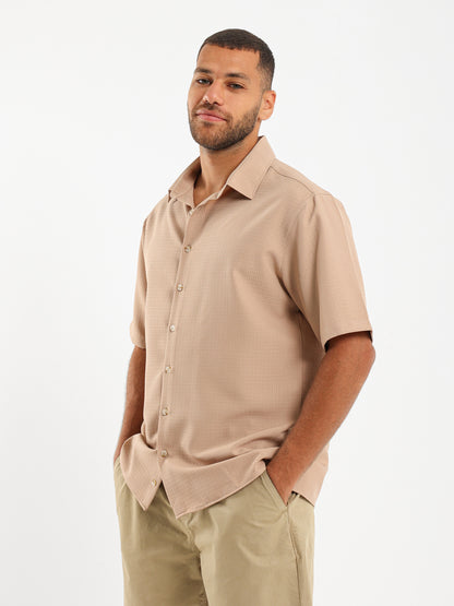 Waffle Textured Short Sleeve Shirt