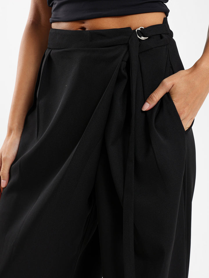 Wrap Front Low Waist Pants