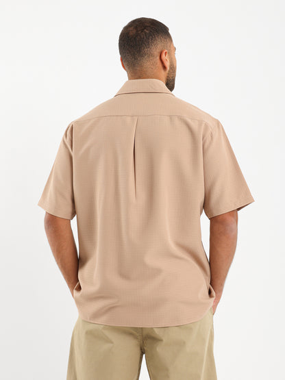 Waffle Textured Short Sleeve Shirt