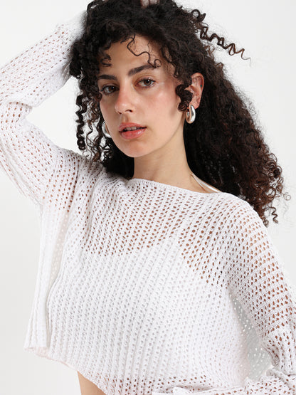 Tricot Loose Fit Knit Top