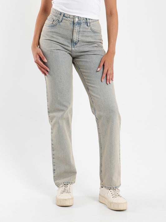 Overdyed Straight-Leg Jeans