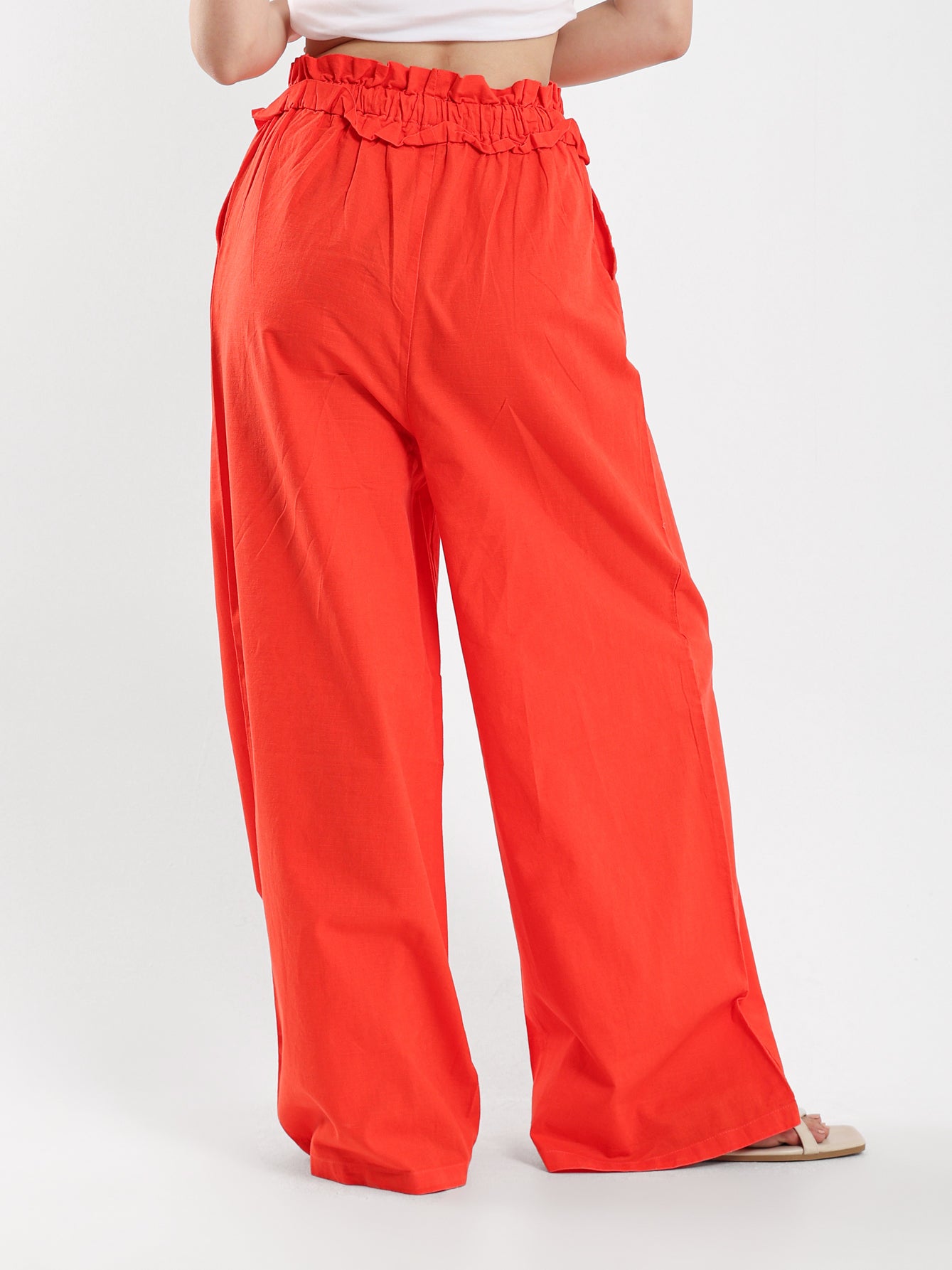 Paperbag Waist Wide-Leg Pants - Outlet