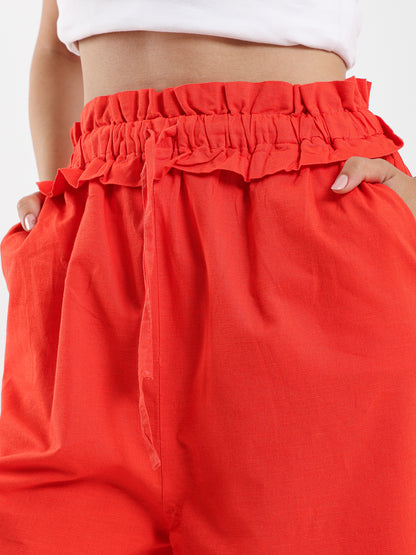 Paperbag Waist Wide-Leg Pants - Outlet