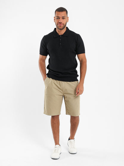 Ribbed Polo Shirt