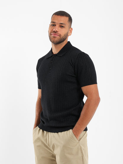 Ribbed Polo Shirt