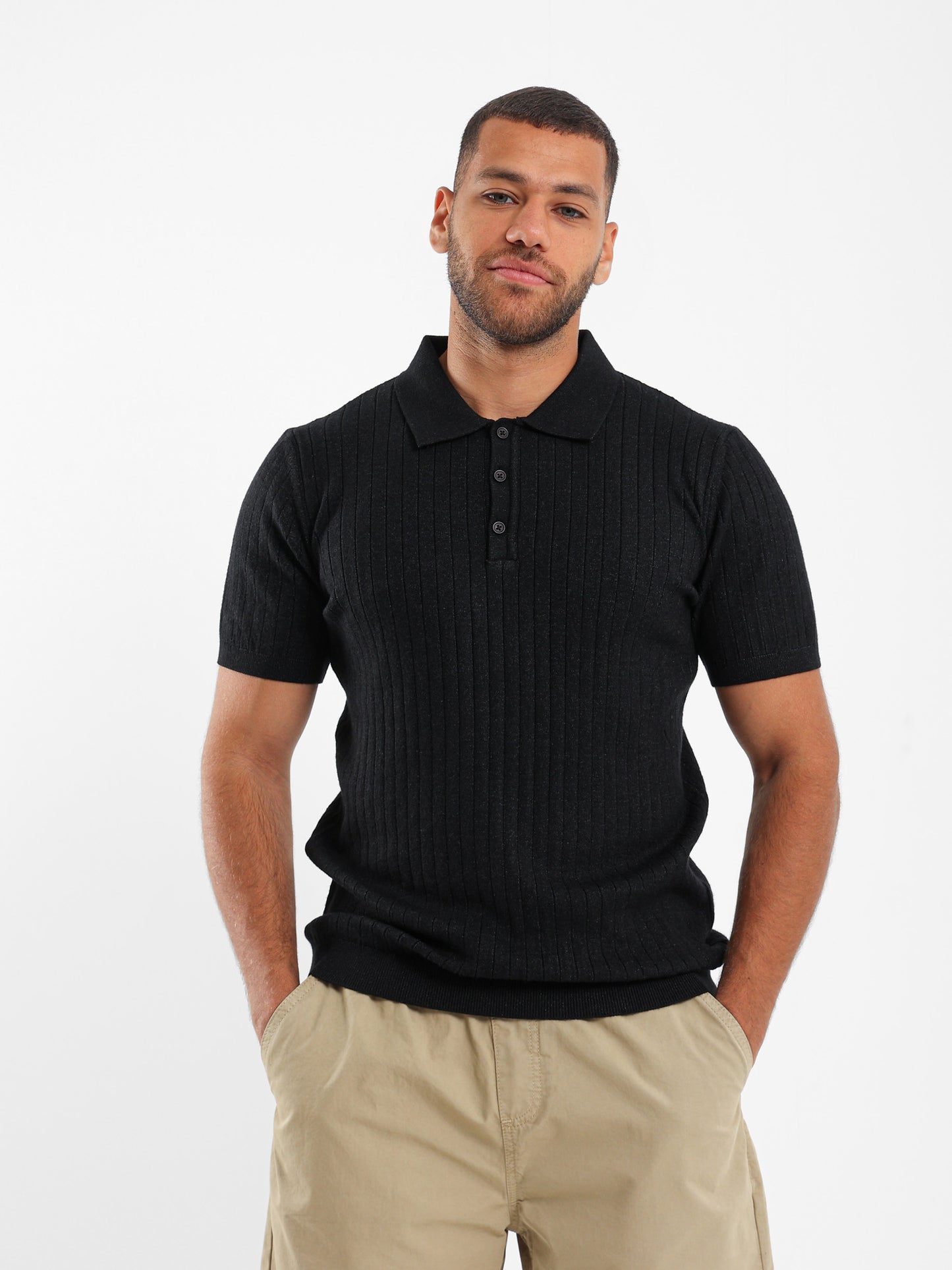 Ribbed Polo Shirt