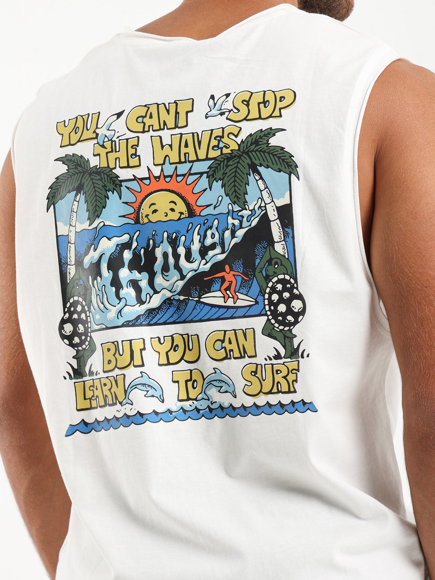 You Cant Stop The Waves Back Print T-Shirt