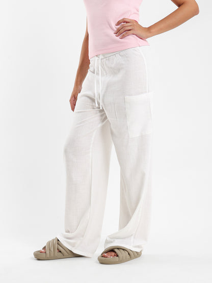 Linen Pants with Drawstring Waist