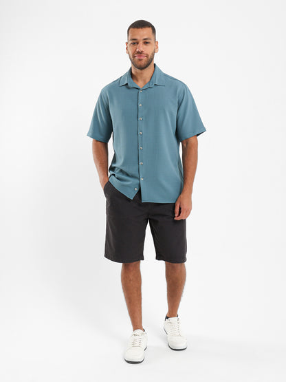 Waffle Textured Short Sleeve Shirt