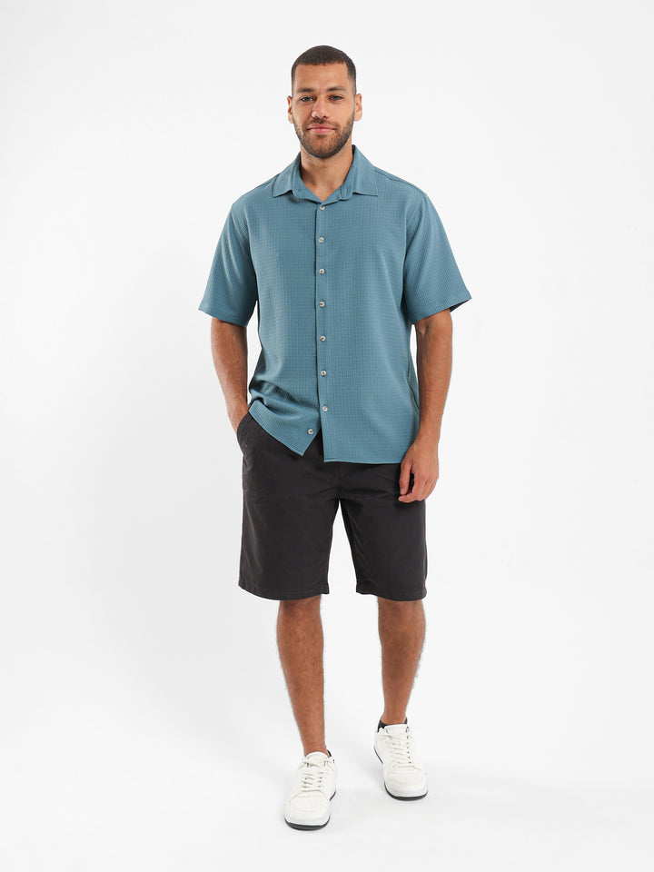 Waffle Textured Short Sleeve Shirt