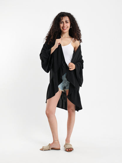Ruffled Short Kimono
