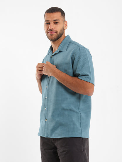 Waffle Textured Short Sleeve Shirt