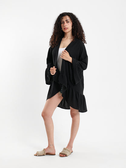 Ruffled Short Kimono