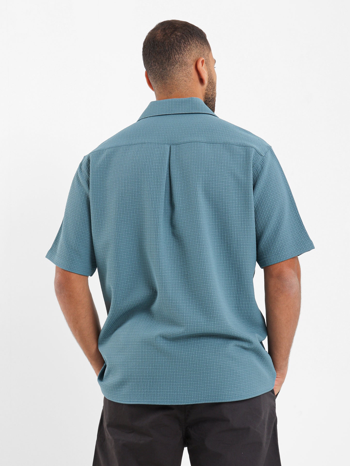 Waffle Textured Short Sleeve Shirt
