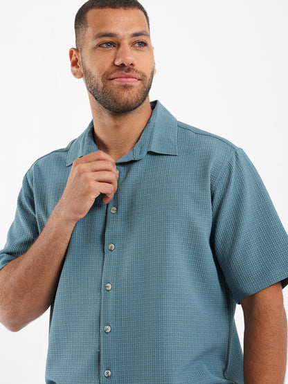 Waffle Textured Short Sleeve Shirt