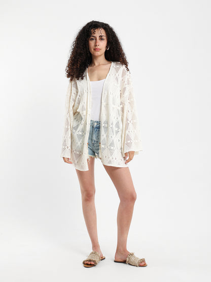 Bell Sleeve Lace Kimono