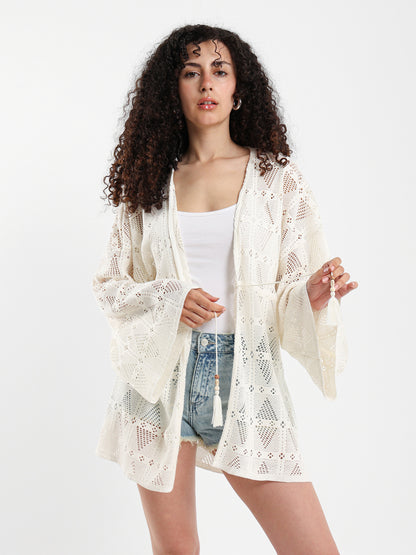 Bell Sleeve Lace Kimono