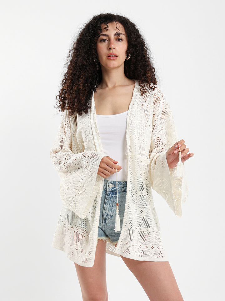 Bell Sleeve Lace Kimono